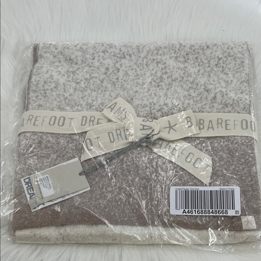 Barefoot Dreams CozyChic Lite Confetti Scarf - Cream/Taupe - OS - NWT